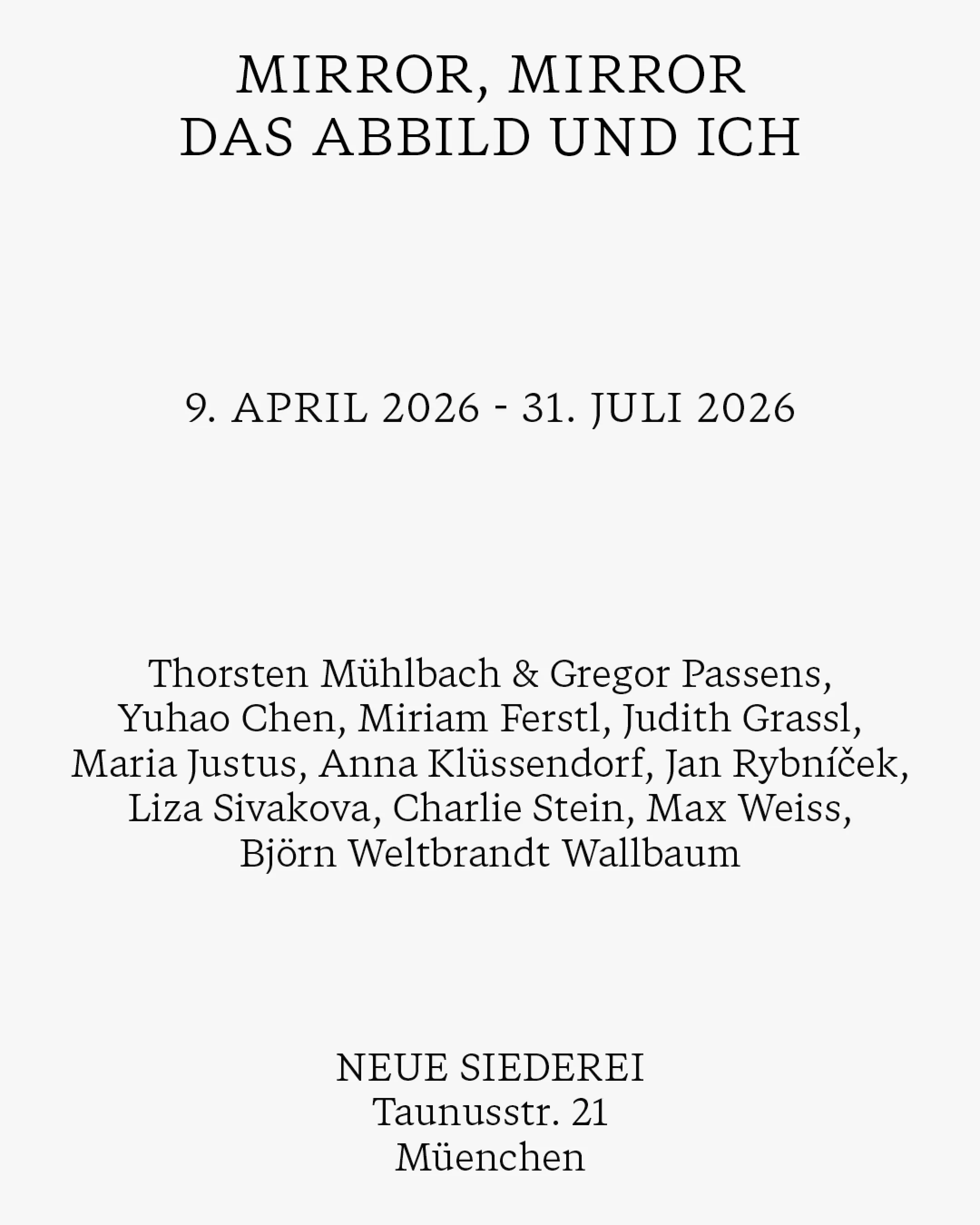 Instagram Post Muellerschoen Recker, minimalistische Typografie, Mirror Mirror